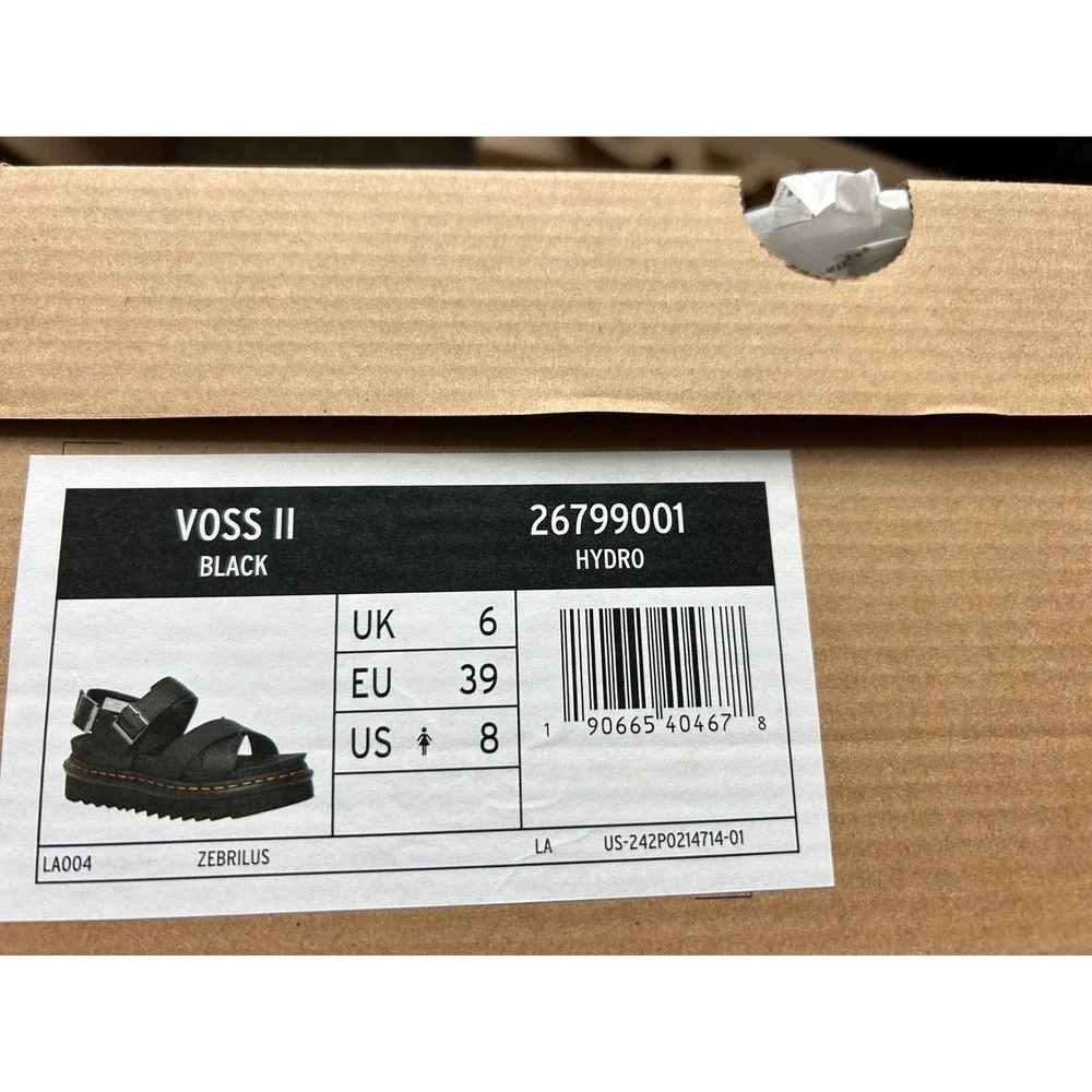 Dr. Martens Voss II Hydro Leather Platform Sandals Black 26799001 Womens 8 - Picture 7 of 7